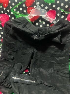 Guess Black Cargo Jumpsuit Pants